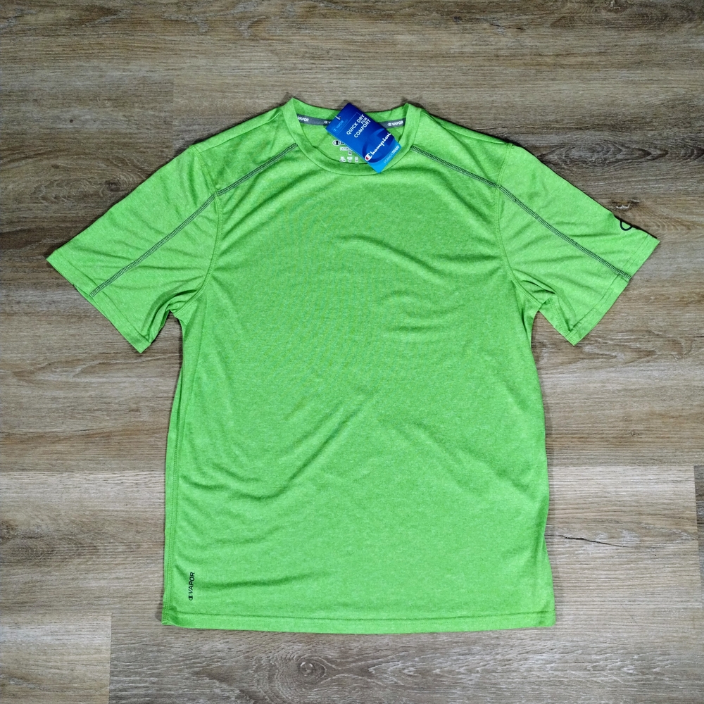 Champion Lime Green Powertrain T-Shirt M Quick Dry Summer Casual Activewear